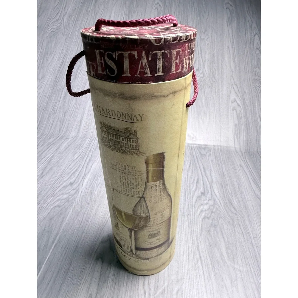 Vintage Napa Valley Wine Cellar Decorative Gift Box Canister with Rope Handle